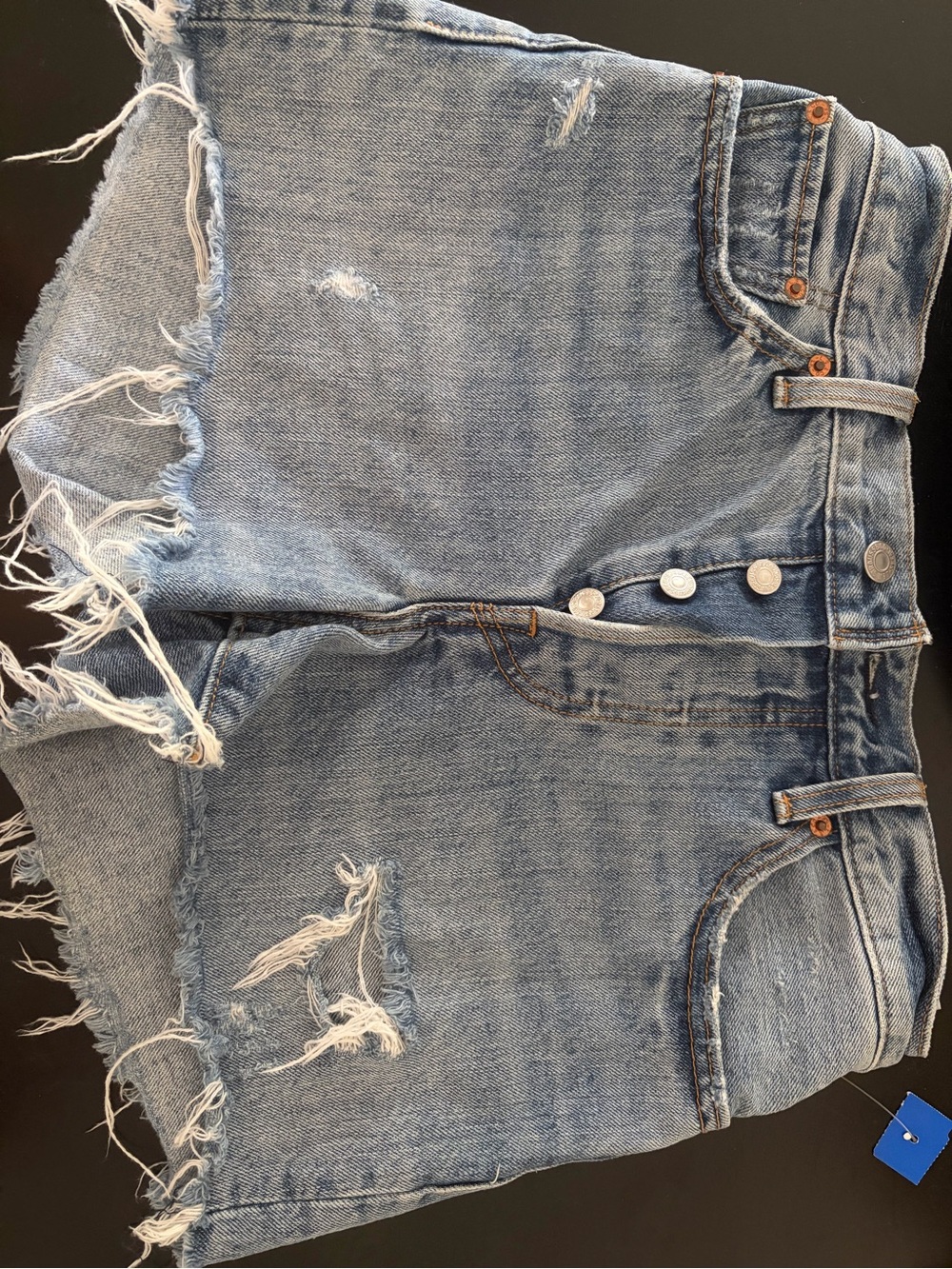 Levi's Light Blue Distressed Jean Shorts